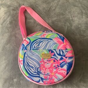 Lilly Pulitzer wine picnic bag Multicolor Floral Canvas Bag with wine glasses